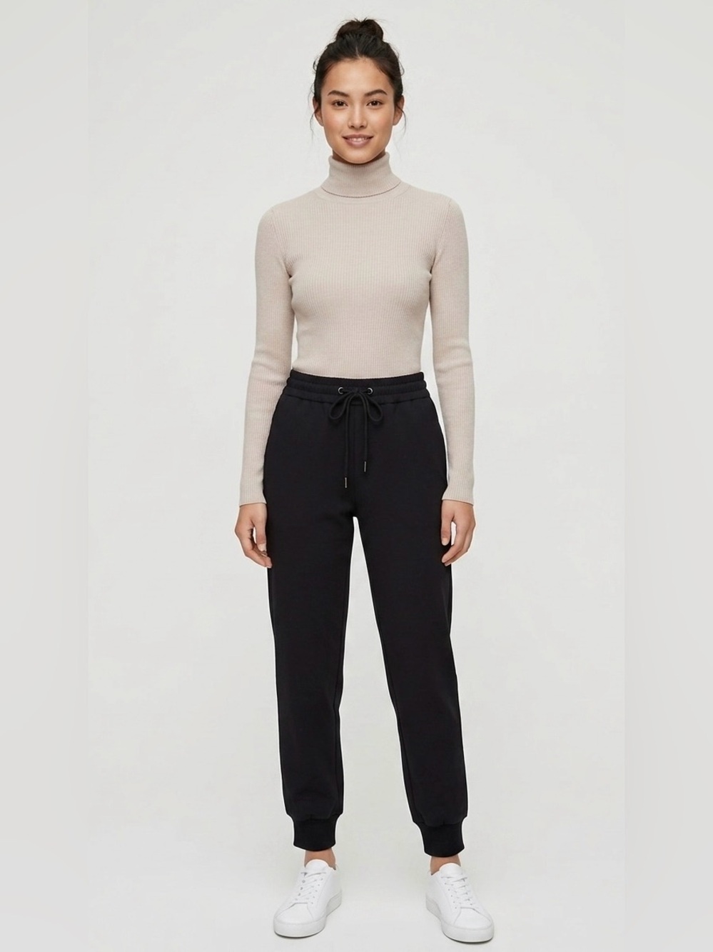 Babaton Aritzia Pants Womens Large Black Jogger Pull On Crepe Career Relaxed